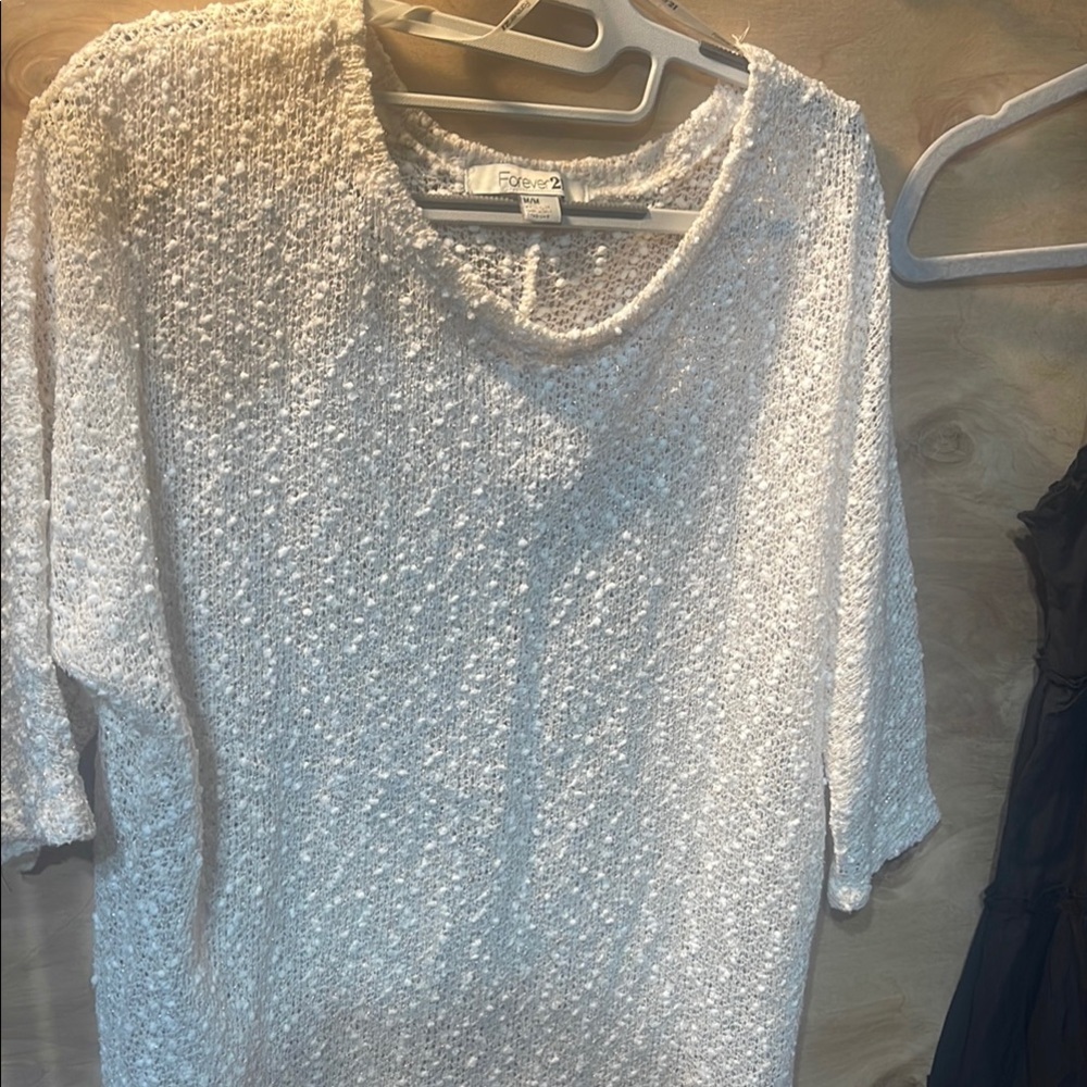 Forever 21 Women's White Textured Top